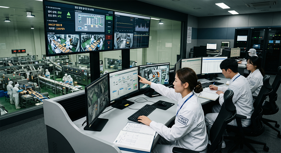 Real-time monitoring of processing operations at the central control room